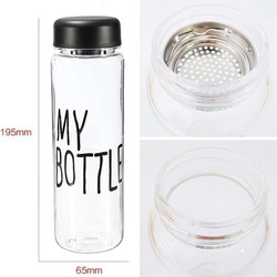 My Bottle Detoks Süzgeçli Cam Matara Şişesi 500 ml (Yeni , Süzgeçli)