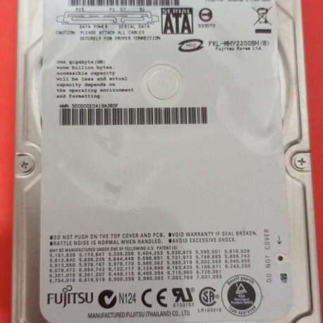 FUJITSU 200 GB 2.5” SATA Laptop Hard Disk (Sağlık 100 , Sorunsuz)