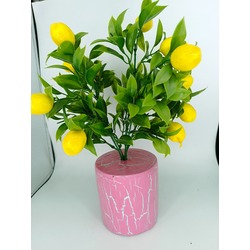 Beton Saksıda Yapay Limon Ağacı