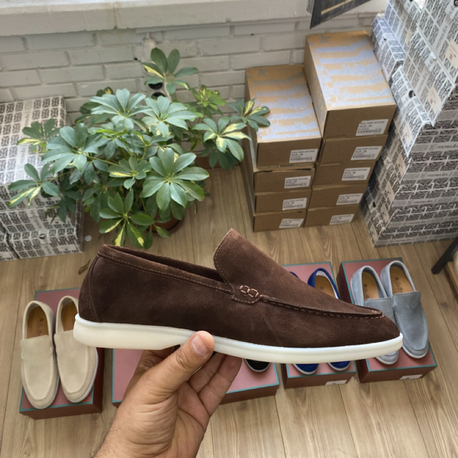 Kahverengi Süet Erkek Loafer | %100 Hakiki Dana Derisi Günlük Premium