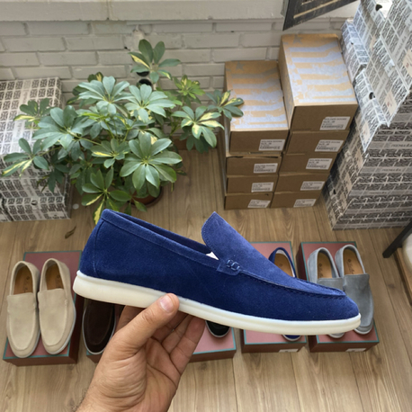 Lacivert Süet Erkek Loafer | %100 Hakiki Dana Derisi Premium Günlük 