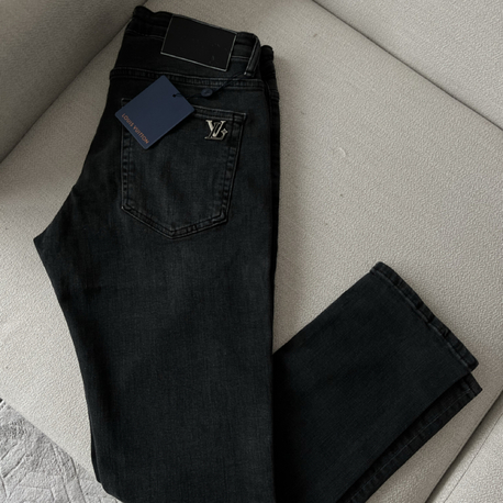 LV-regular fit-siyah jeans
