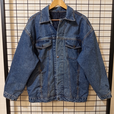VİNTAGE TARZ BOMBER DENİM JACKET 
