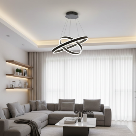 VONA_Halka 2li LED Modern Yukarı & Aşağı Işık Sarkıt Avize Q.60-80cm