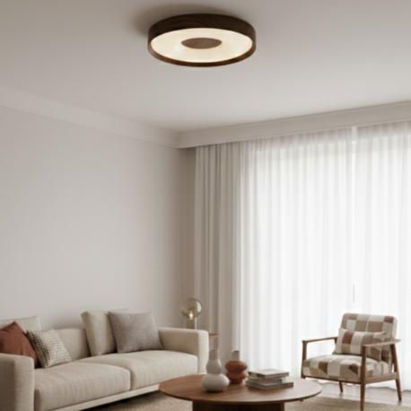 VONA_3Işık LED Ceviz Görünümlü Plafonyer Çap.50cm 
