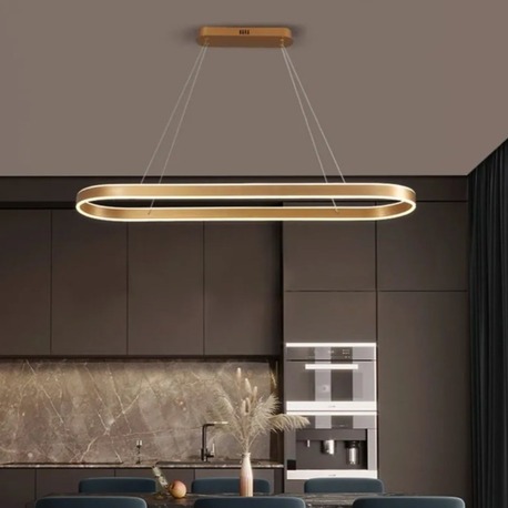 VONA_Owal Köşe LED Modern Yukarı & Aşağı Işık Sarkıt Avize 90cm