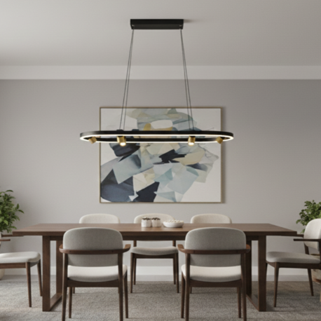VONA_Owal Köşe LED Modern Spotlu Sarkıt Avize 40*120cm