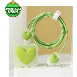 Yesil iPhone 18w/20w uyumlu şarj aleti kılıfı