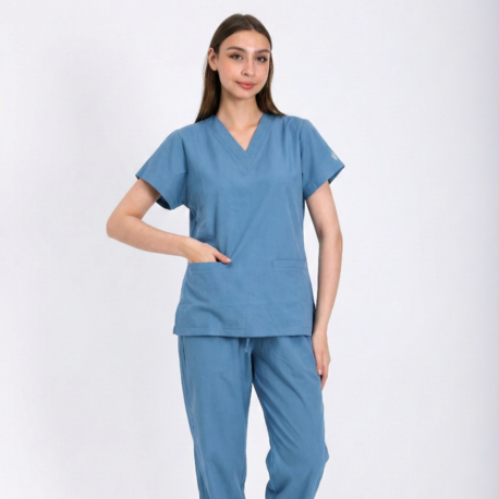 Classic Comfort Serisi Kadın Uniforma - Mavi