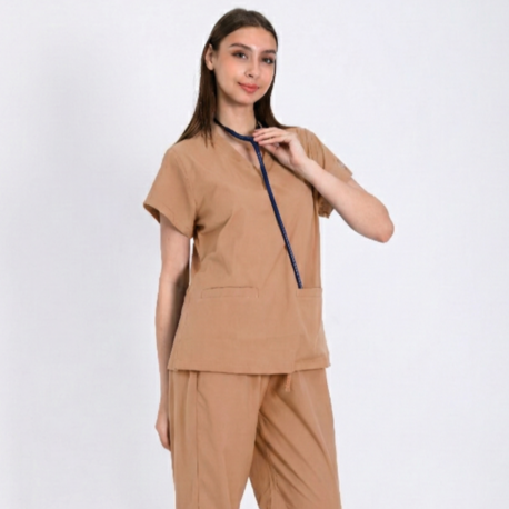 Classic Comfort Serisi Kadın Uniforma - Bej