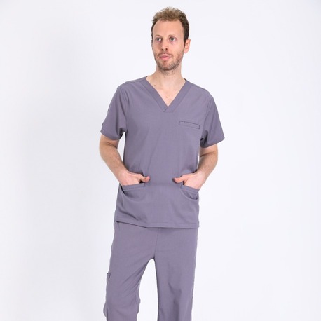 Classic Comfort Serisi Erkek Scrubs - Gri