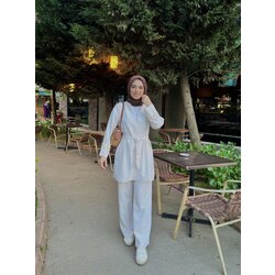 VAKAR DENİZ KABUĞU DETAYLI KİMONO