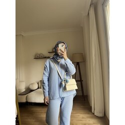 VAKAR MÜSLİN TAKIM MAVİ 