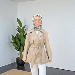 VAKAR ASTARLI DERİ CEKET BEJ 