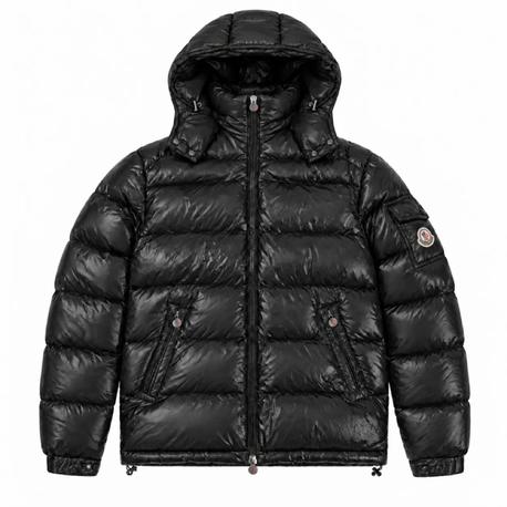 Moncler maya kapüşonlu mont siyah