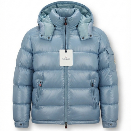 Moncler maya kapüşonlu mont mavi