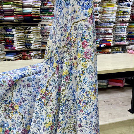 Özel Desenli 150 cm (60") Kumaş 4 Çeşitli Seçenekleriyle: Şifon, Krep, Saten, Keten