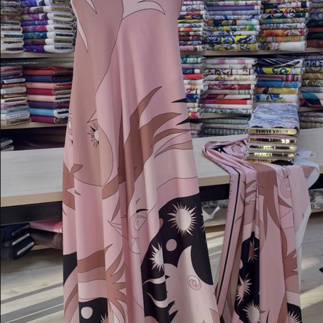 Özel Desenli 150 cm (60") Kumaş 4 Çeşitli Seçenekleriyle: Şifon, Krep, Saten, Keten