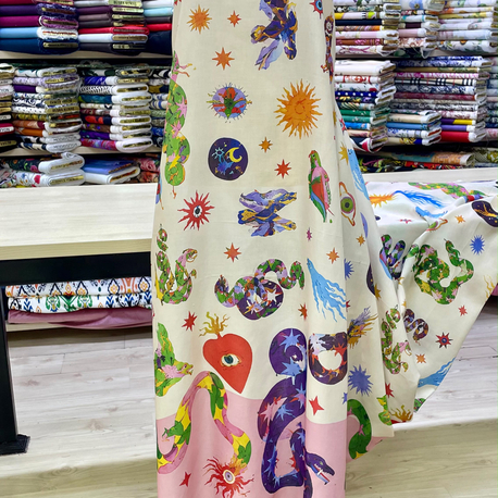 Özel Desenli 150 cm (60") Kumaş 4 Çeşitli Seçenekleriyle: Şifon, Krep, Saten, Keten