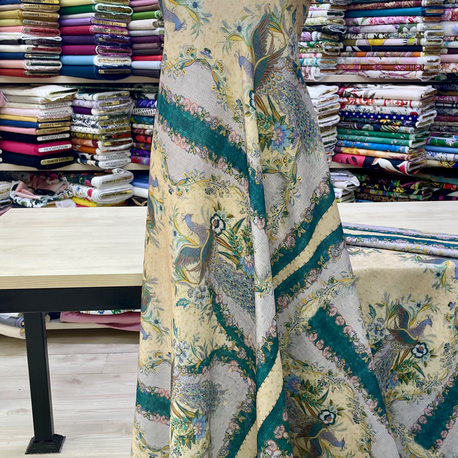 Özel Desenli 150 cm (60") Kumaş 4 Çeşitli Seçenekleriyle: Şifon, Krep, Saten, Keten