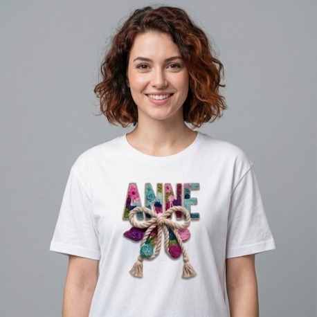 Tişört - Anneler Günü Özel "ANNE" Serisi Nakış Görünümlü