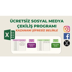 EXCEL'DE INSTAGRAM ÇEKİLİŞ PROGRAMI
