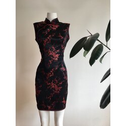 Kiraz Ağaçlı İpekli Cheongsam