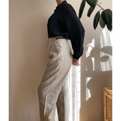 Vintage Yüksek Bel Kaşe Pantolon