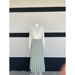 Su Yeşili Maxi Pliseli Etek