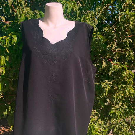 Vintage İşlemeli Bluz - XL 
