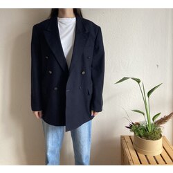 Vintage Yün Oversize Blazer
