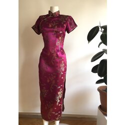 İpek Ejderhalı Uzun Cheongsam