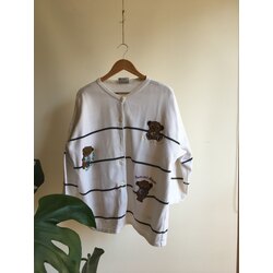 Vintage Teddy Bear Stripes Hırka