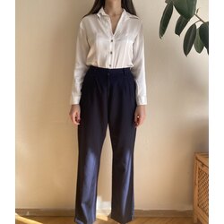 Vintage Lacivert Yüksek Bel Pantolon