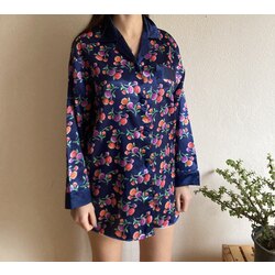 Saten İpek Floral Gecelik Üstü