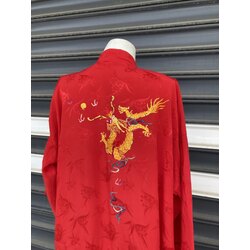 Kırmızı Ejderha İşlemeli Japon Kimono
