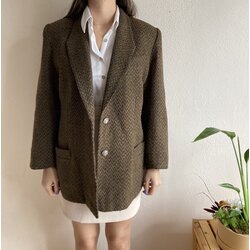 Vintage Yün Dokuma Blazer