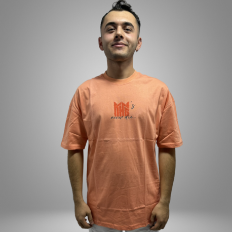 Erkek Somon Oversize Baskılı T-Shirt