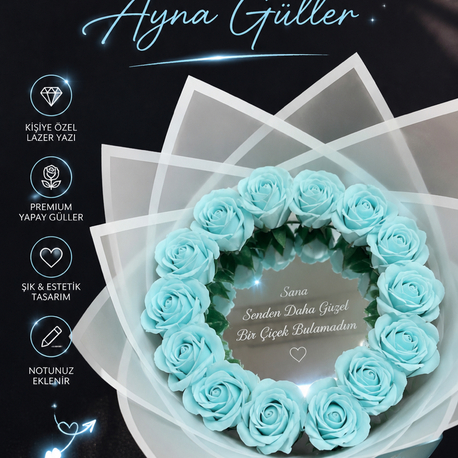 Aynalı gül premium buket