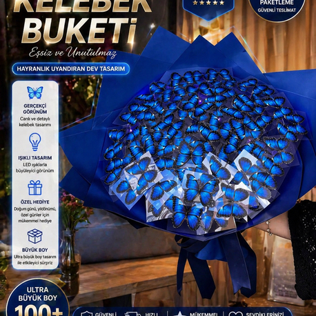 Premium Büyük Boy Kelebek Buketi