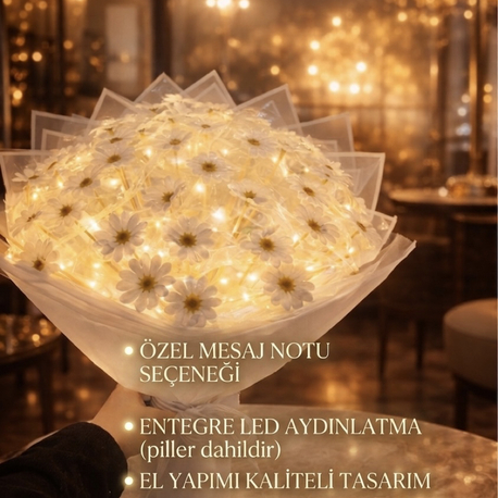 Led ışıklı papatya özel tasarım