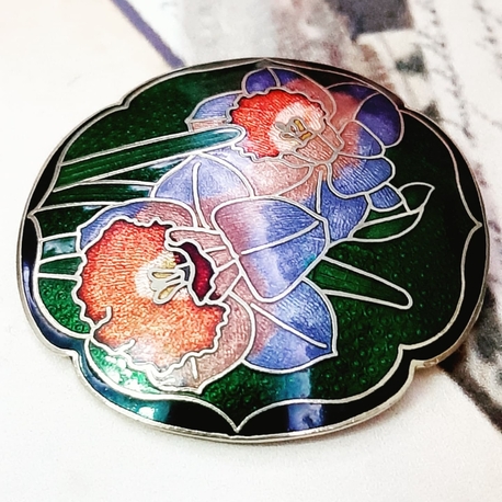 Cloisonne Mineli Broş