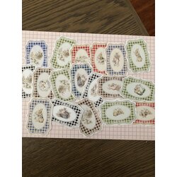 Paskalya tavşanlı ve kareli şeffaf çerçeve sticker 