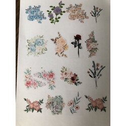Yarı şeffaf tek çiçek sticker set
