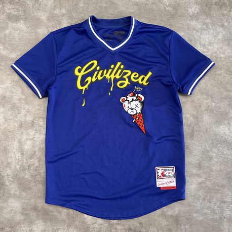 Civilized Mavi Grafik Baskılı Jersey (L)