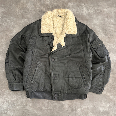 Amerikan Vintage Orijinal Kürklü Deri Ceket (M)