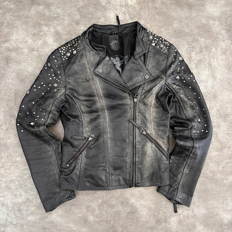 Amerikan Vintage Biker Deri Ceket (S)