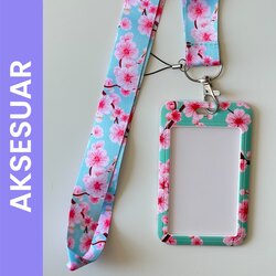 Pink Sakura Boyun Askısı / Kartlık