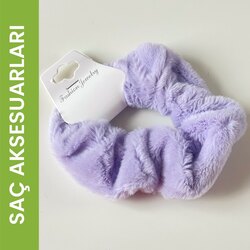 Peluş Lastikli Toka Lila