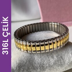 Çift Renkli Akordiyon Çelik Bileklik